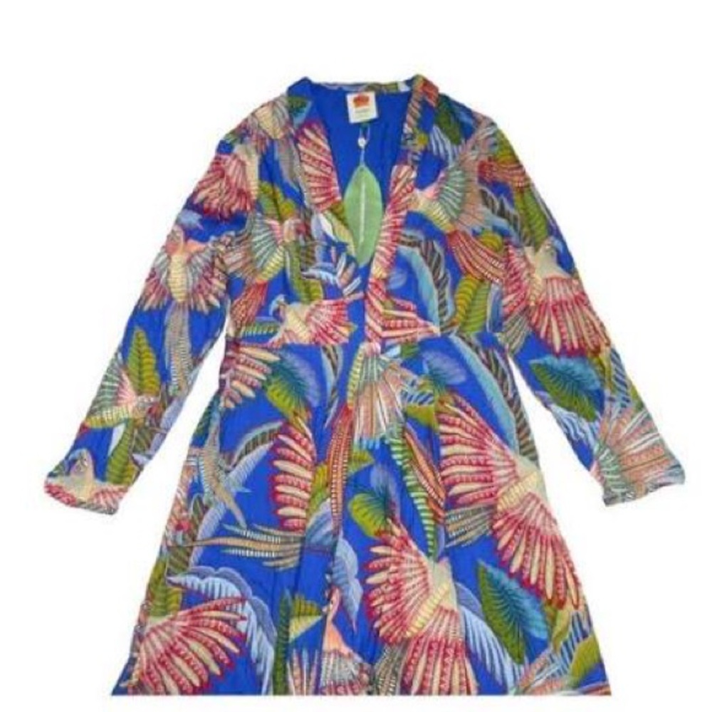 Sold! FARM Rio Blue Macaw Maxi Dress - Picture 2 of 6